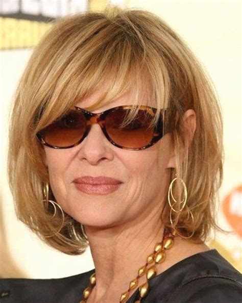 A side-swept bob with bangs is a great hairstyle for women over 60 with fine hair. . Medium length hair styles for women over 60